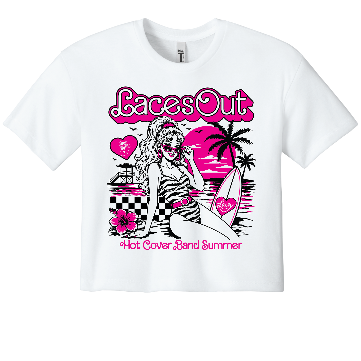 HOT COVER BAND WOMEN'S CROP TEE